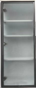 Eurocraft Medium Oak - Wall Glass Door Cabinets - 18"W X 36"H