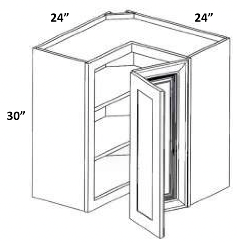 WLS2430 - Assembled Smoky Gray Double Shaker - WALL CABINET EASY REACH - 24" X 24" X 30" X 12"