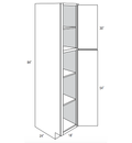 WP1884R - Assembled Dove White Shaker - Utility Pantry Cabinet - Single Doors - 18"W x 84"H x 24"D - Hinges on Right