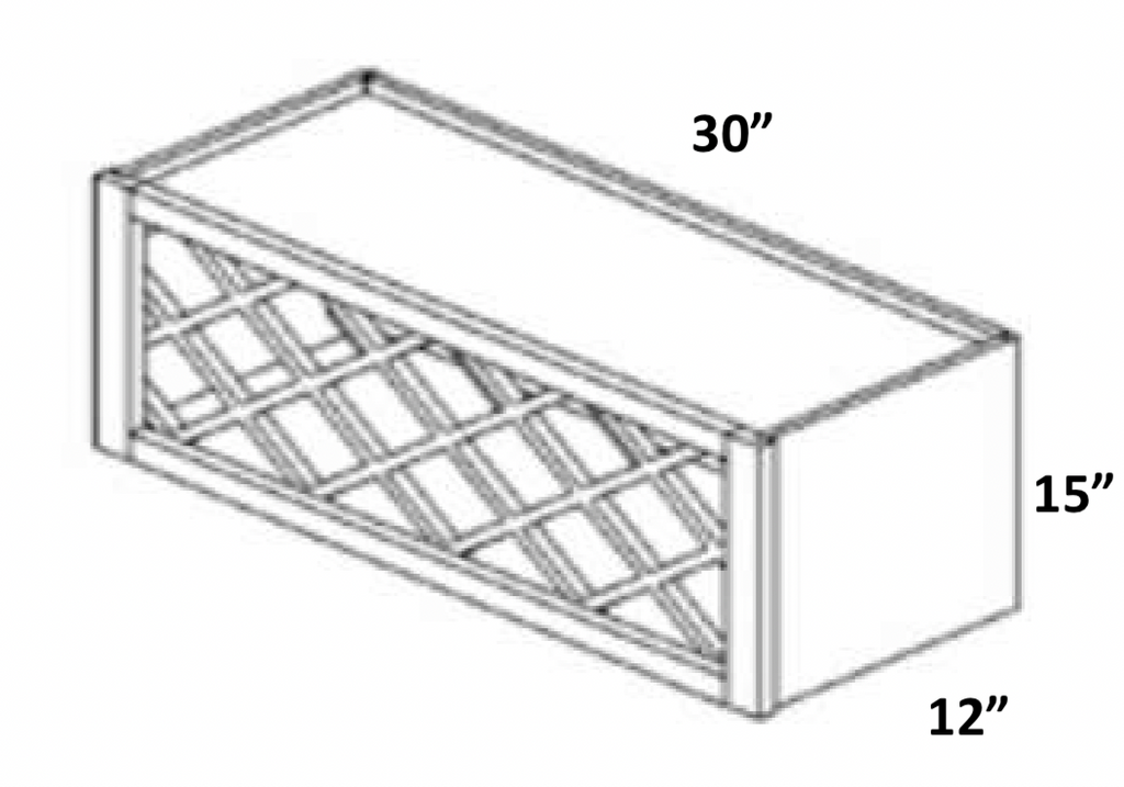 WR3015 - Assembled Smoky Gray Double Shaker - WINE RACK 30" X 15" - 30" X 15" X 12"