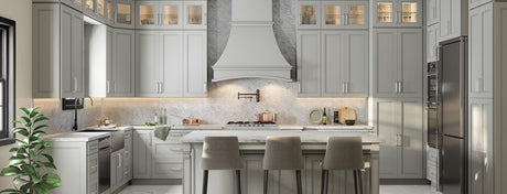 Gray kitchen cabinets