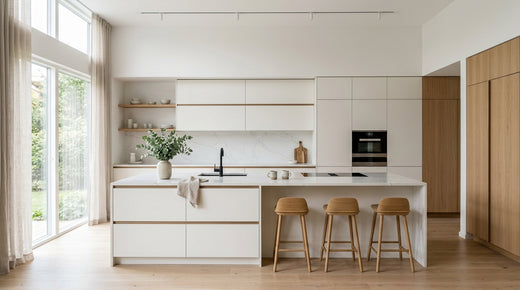 Modern frameless kitchen cabinets